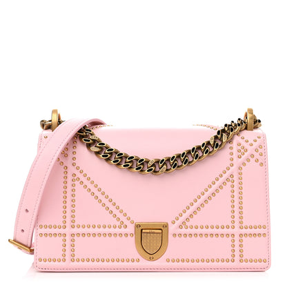Christian Dior Lambskin Studded Small Diorama Flap Bag Baby Pink 1 of 11