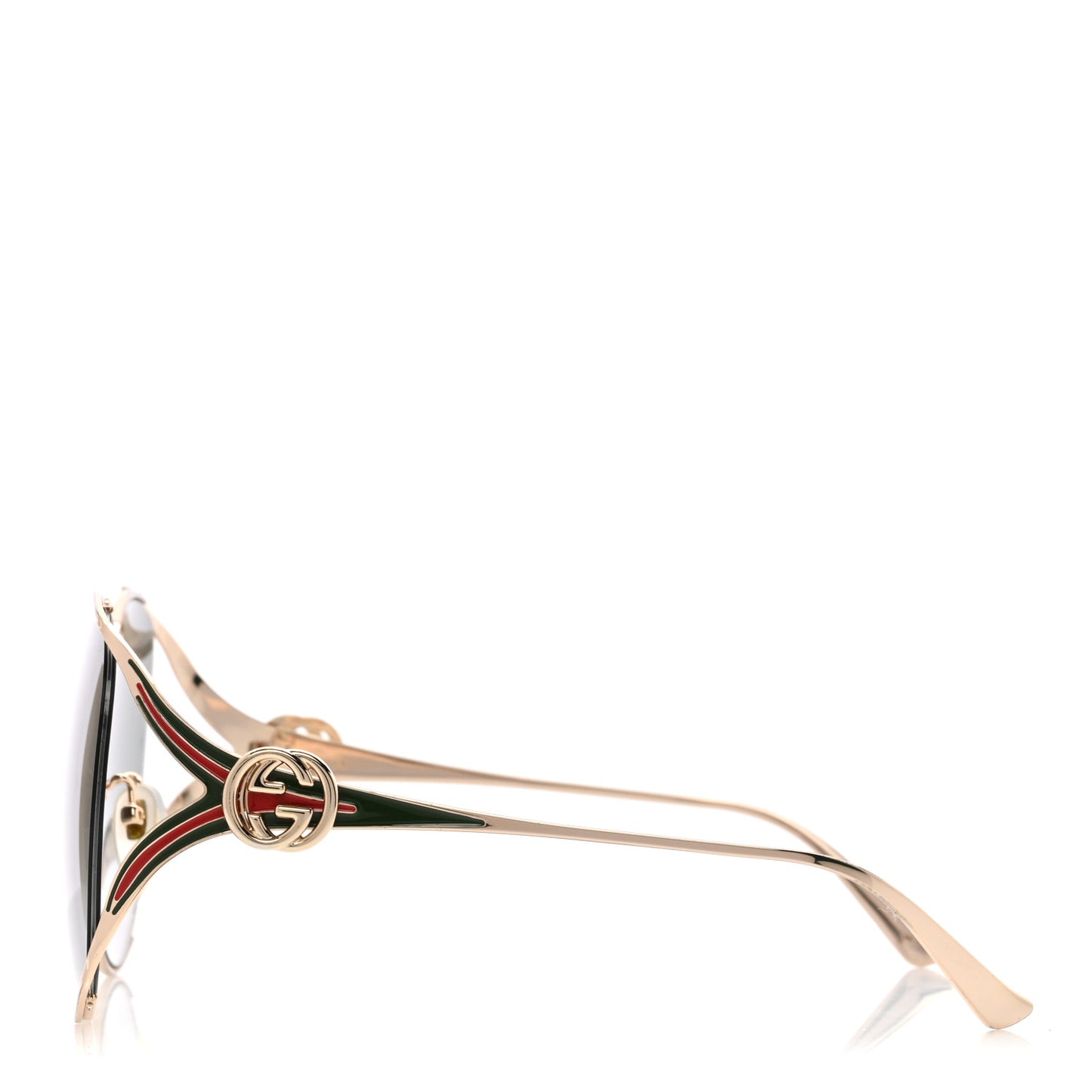 Metal Oversized Round Frame GG0225S Sunglasses Gold