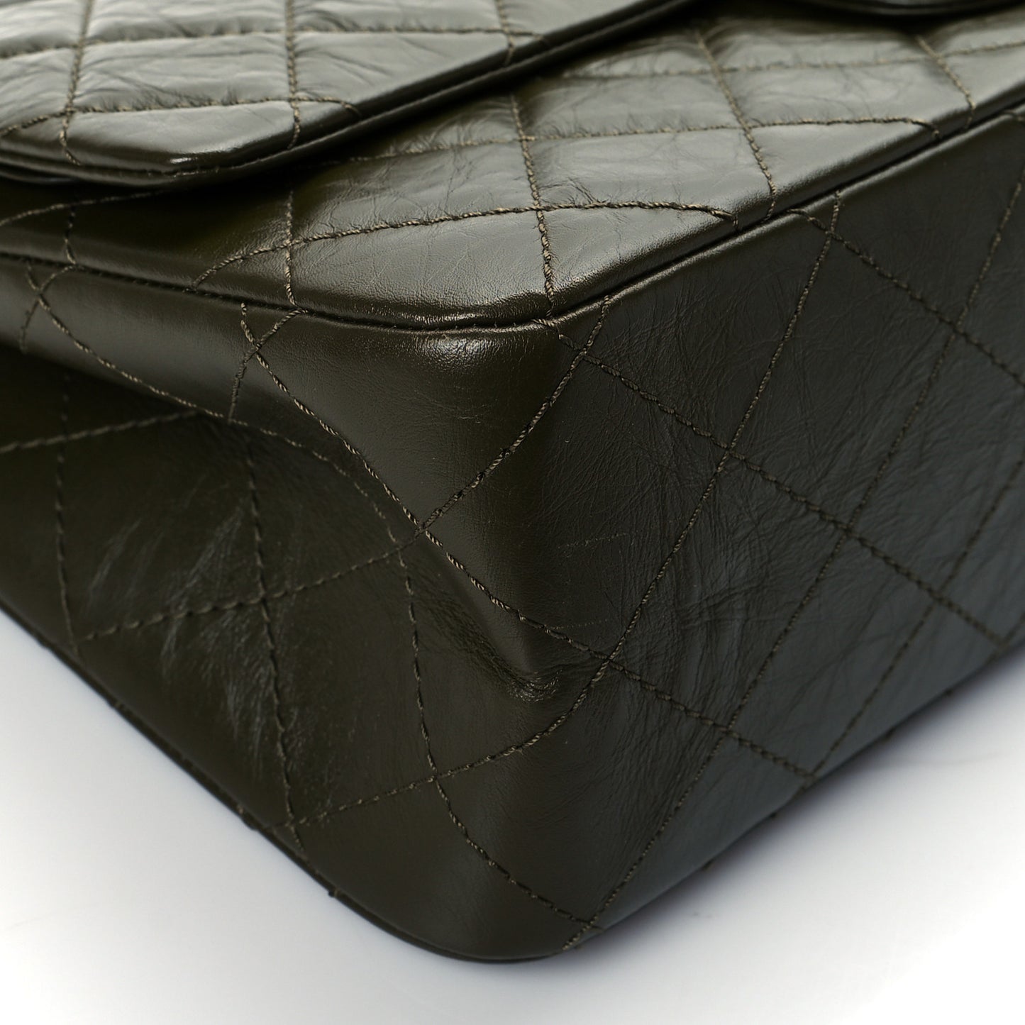 Aged Calfskin Quilted 2.55 Reissue 227 Flap Dark Green