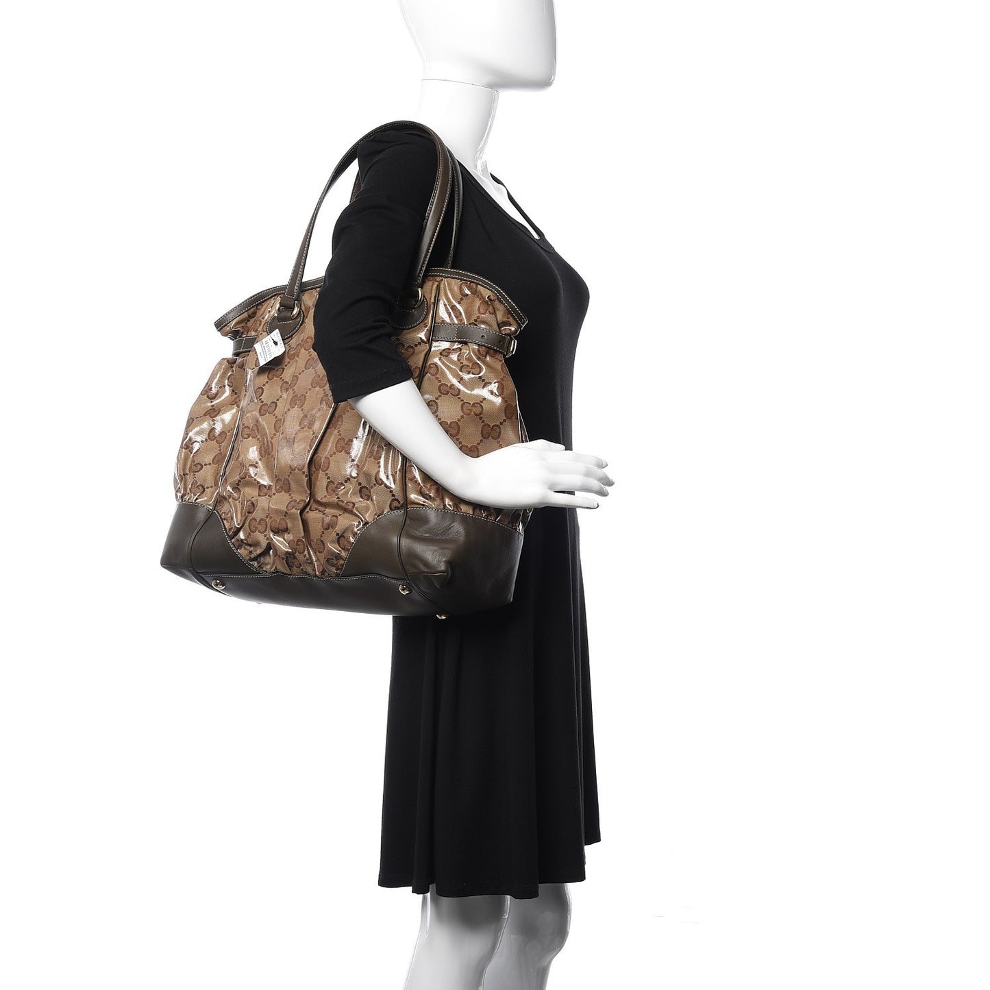 Crystal Monogram Full Moon Tote Brown