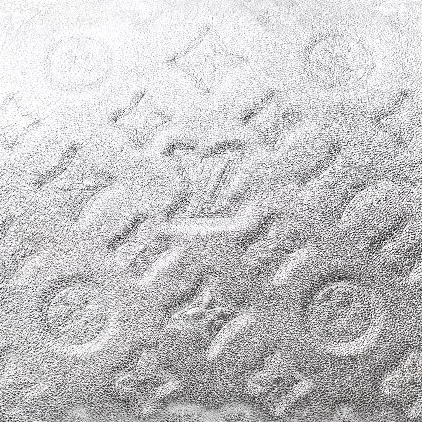 Metallic Lambskin Embossed Monogram Coussin PM Silver