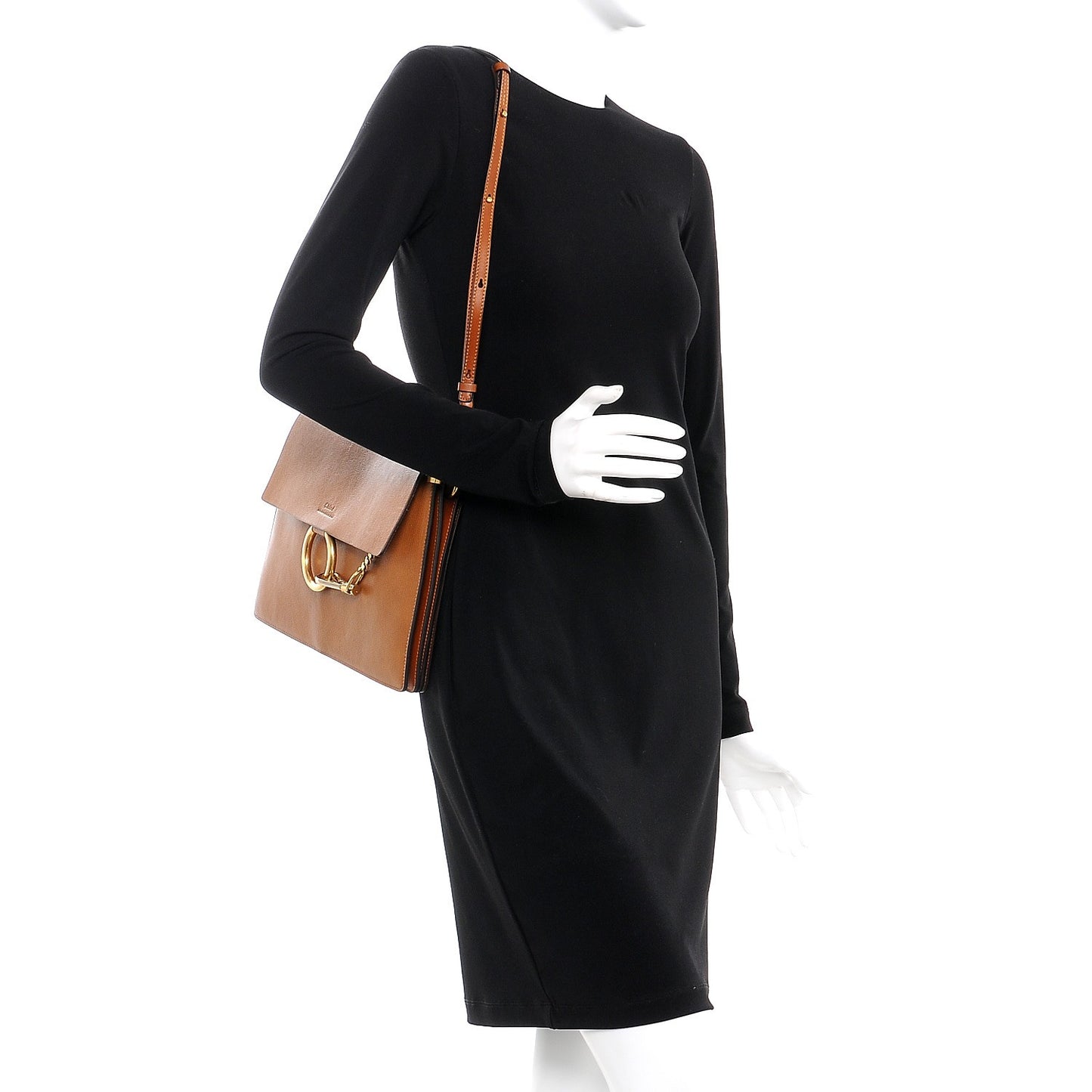 Goatskin Medium Faye Shoulder Bag Caramel