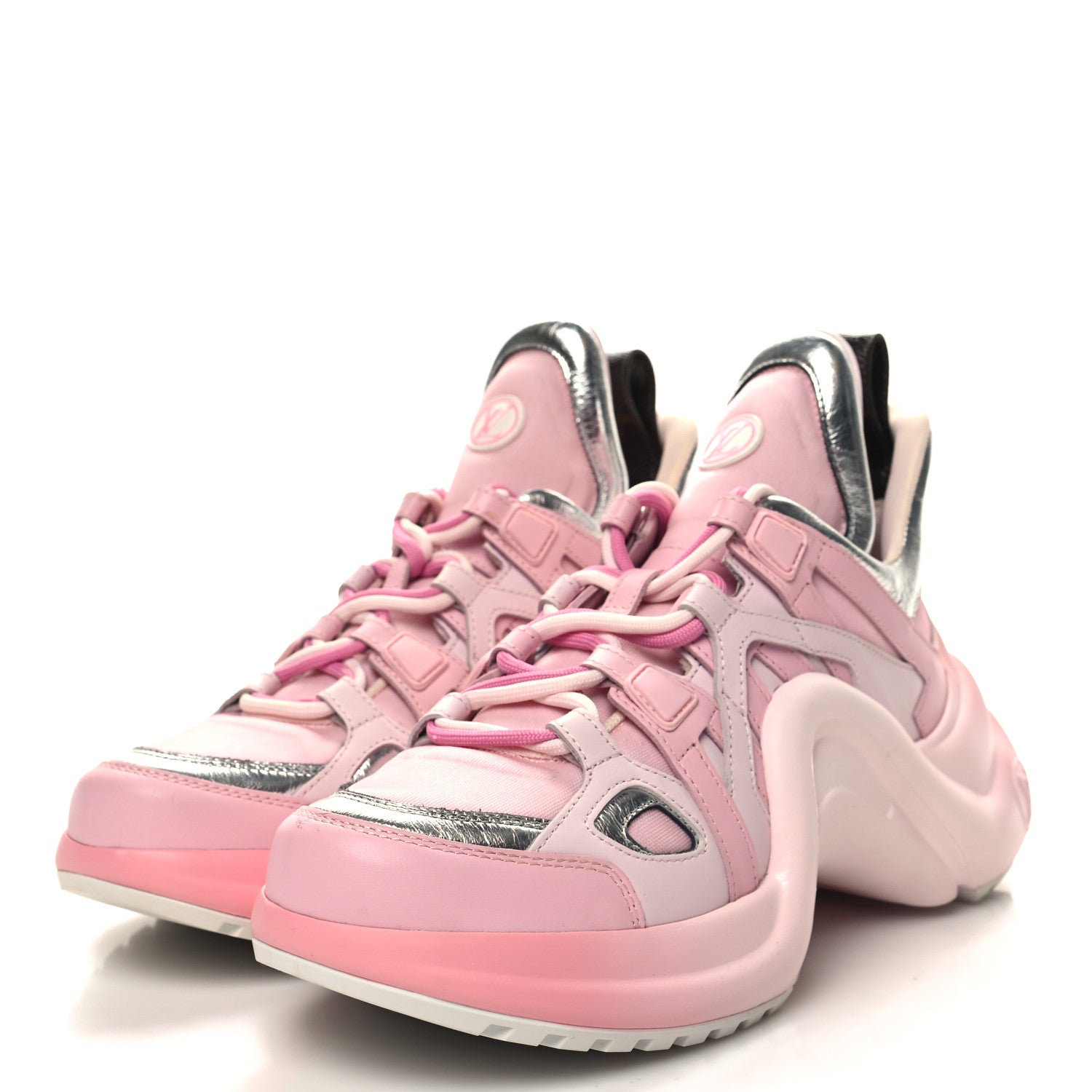 Louis Vuitton Calfskin Technical Nylon LV Archlight Sneaker 38 Pink 3 of 8