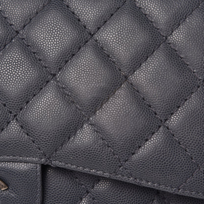 Chanel Caviar Quilted Jumbo Double Flap Dark Grey 10 of 15