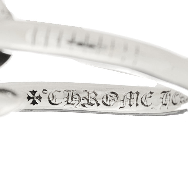 Chrome Hearts Sterling Silver Cross Ball Nail Ring 58 8.5 3 of 4