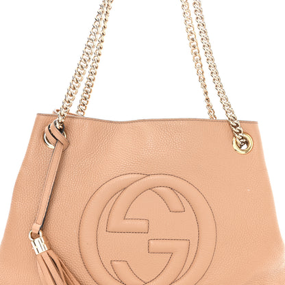 Gucci Pebbled Calfskin Medium Soho Chain Shoulder Bag Camelia 8 of 11