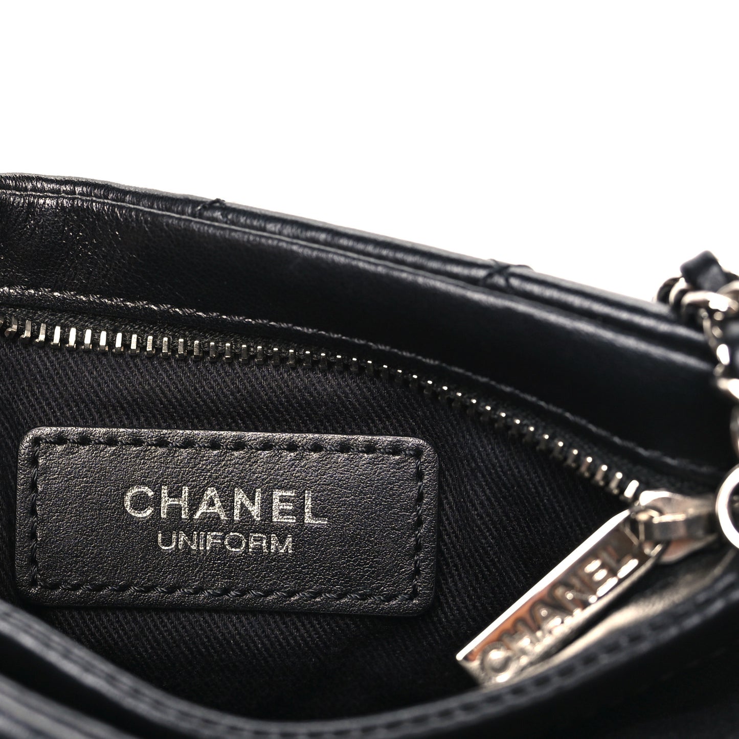 Lambskin Quilted Uniform Crossbody Bag Black