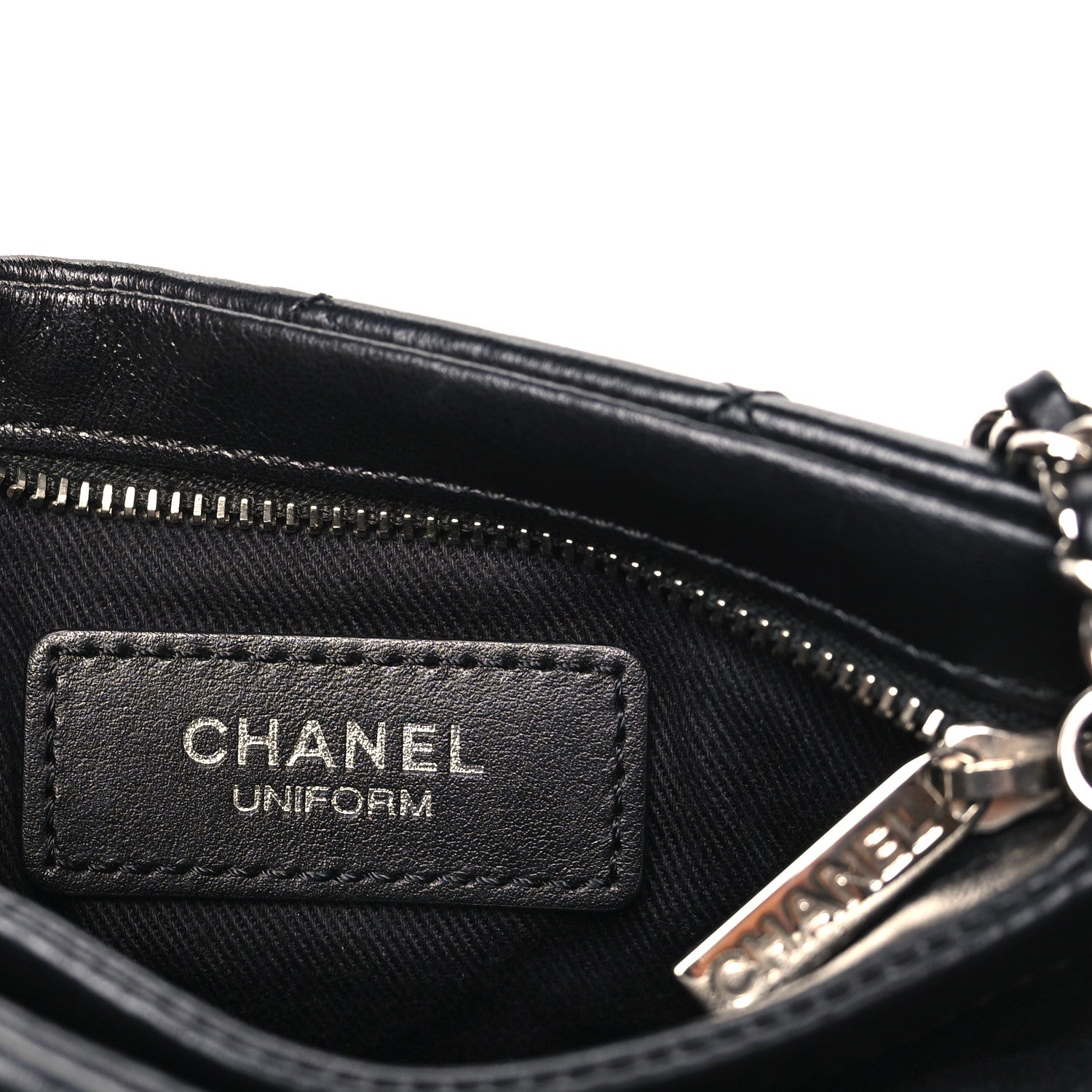 Chanel Lambskin Quilted Uniform Crossbody Bag Black 6 of 12