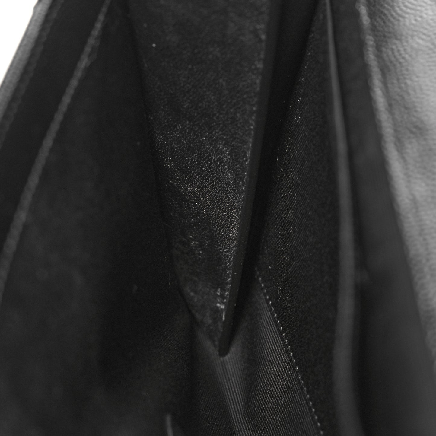 Grain De Poudre Matelasse Chevron Monogram Envelope Clutch Black