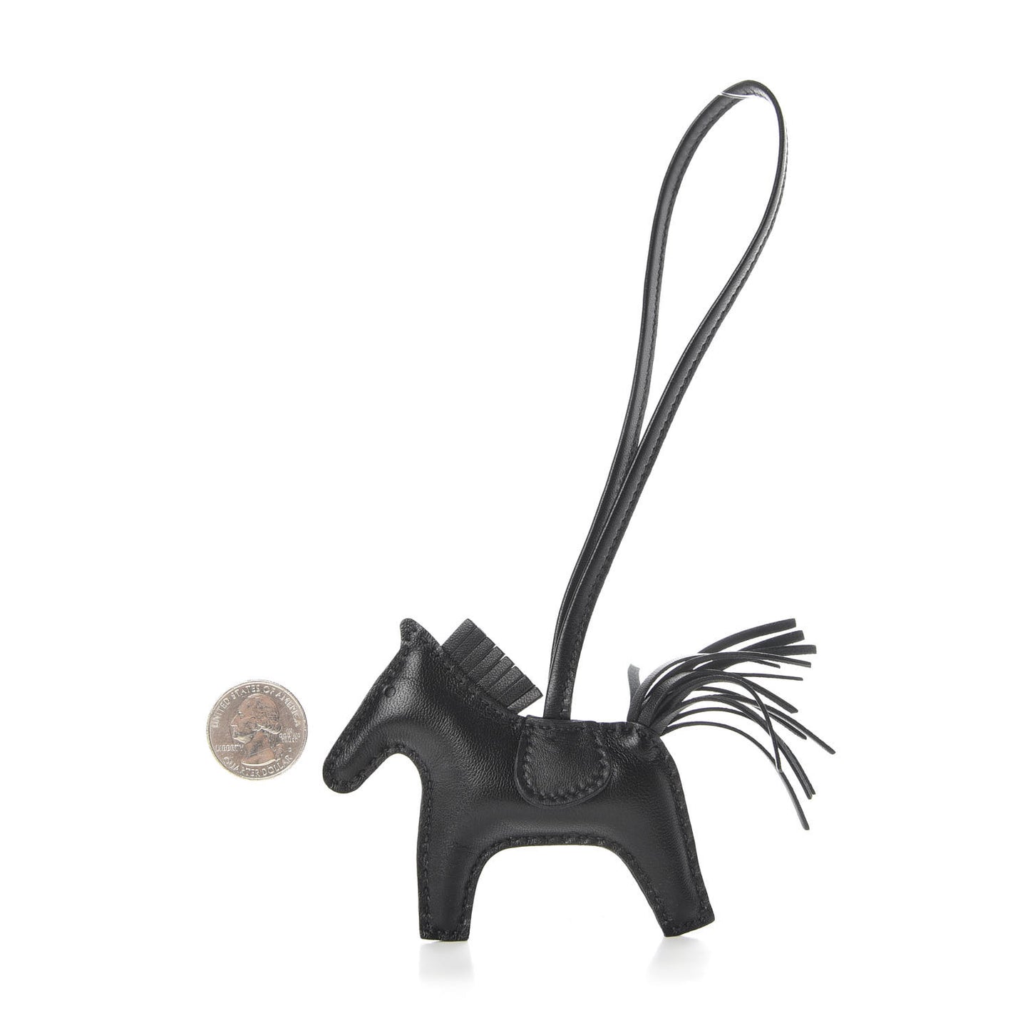 Milo Lambskin Grigri Rodeo Horse Bag Charm PM So Black