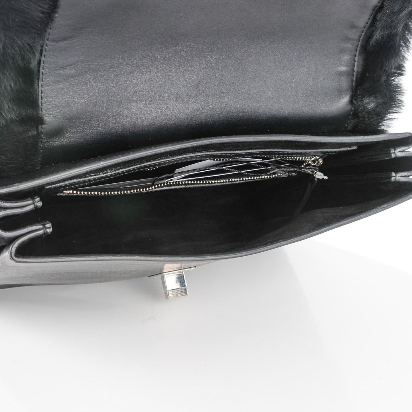 Calf Hair and Calfskin PS Elliot Clutch Black