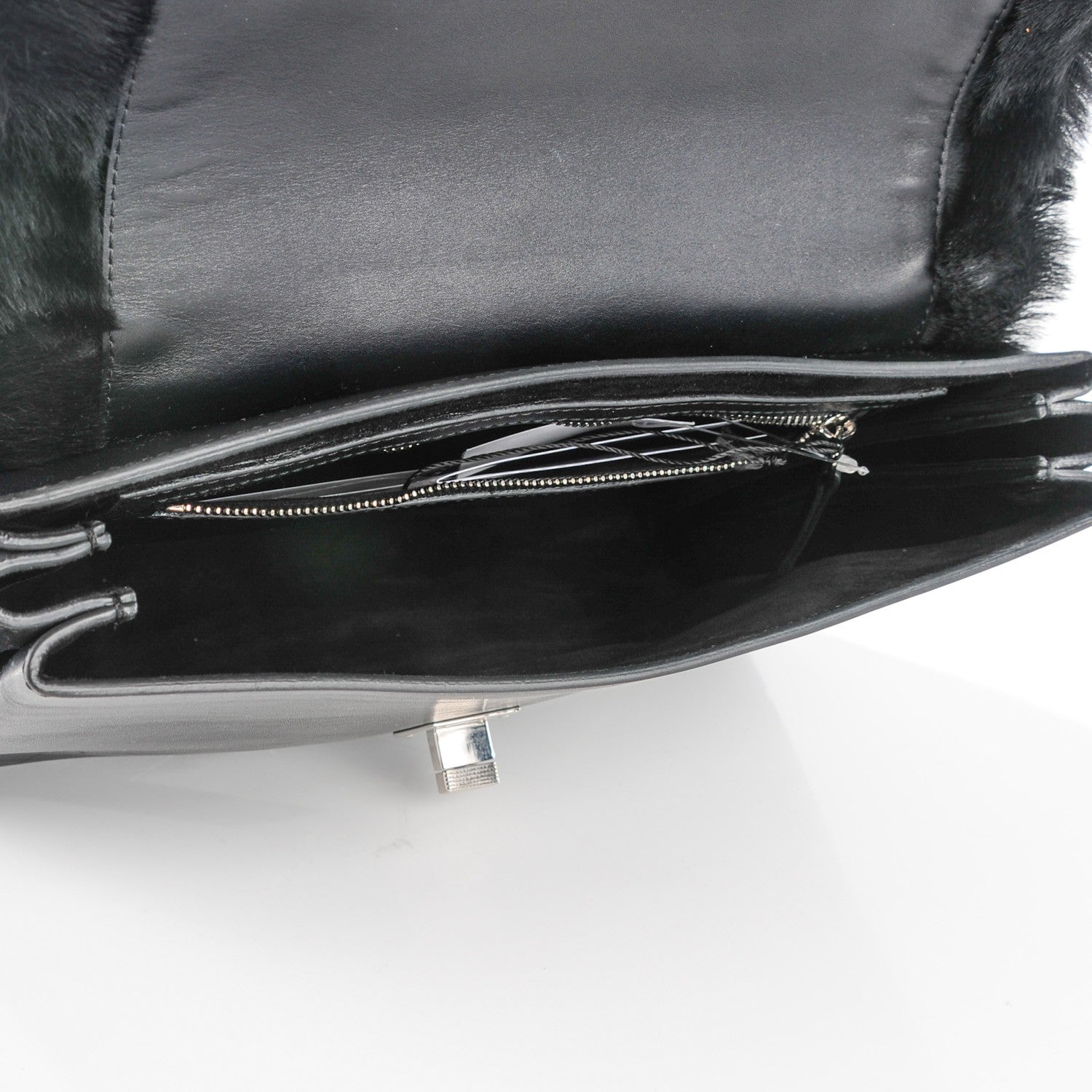 Proenza Schouler Calf Hair and Calfskin PS Elliot Clutch Black 6 of 10
