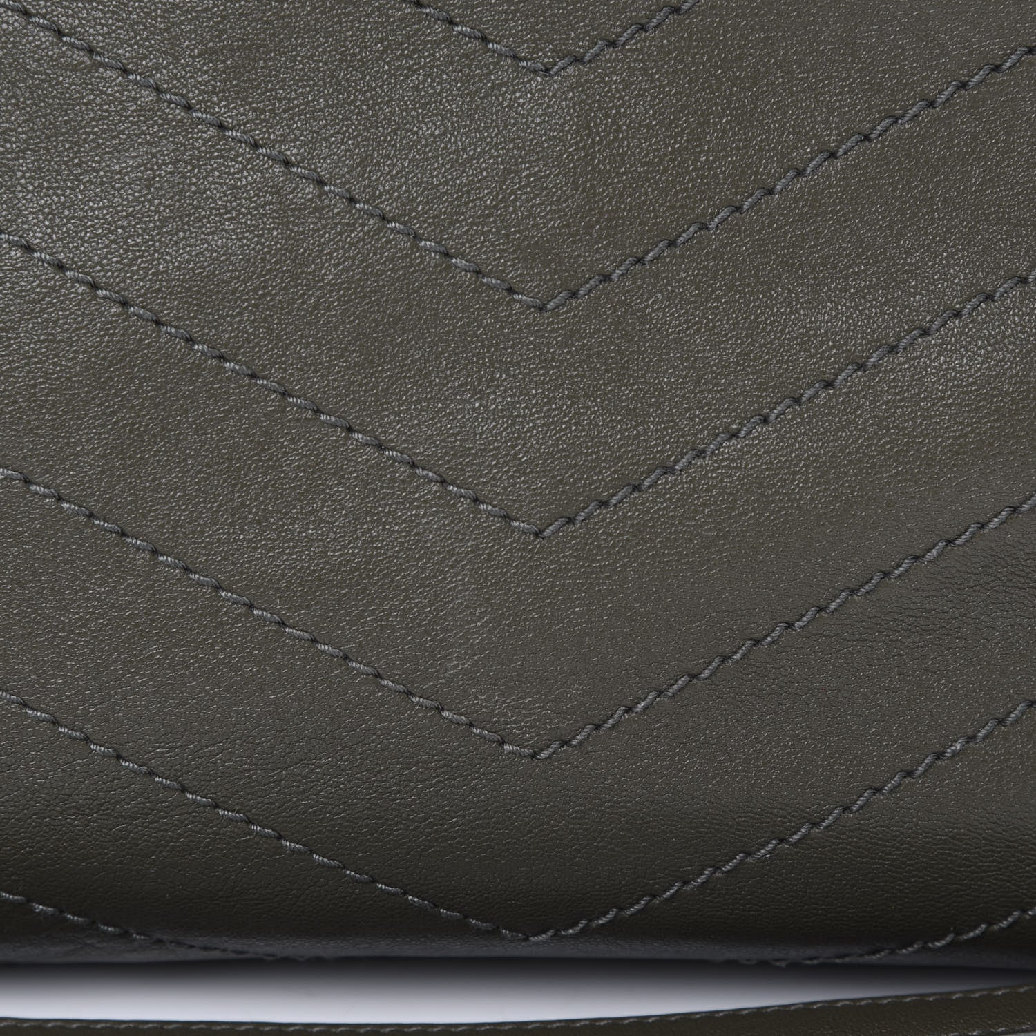 Saint Laurent Vintage Calfskin Chevron Monogram Medium Nolita Olive Green 10 of 11