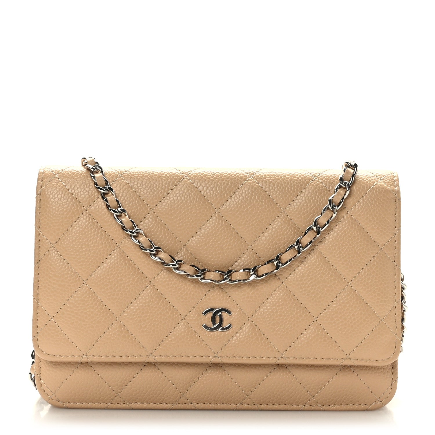 Chanel Caviar Quilted Wallet On Chain WOC Beige 1 of 9