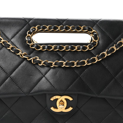 Chanel Lambskin A Real Catch Flap Bag Black 7 of 9