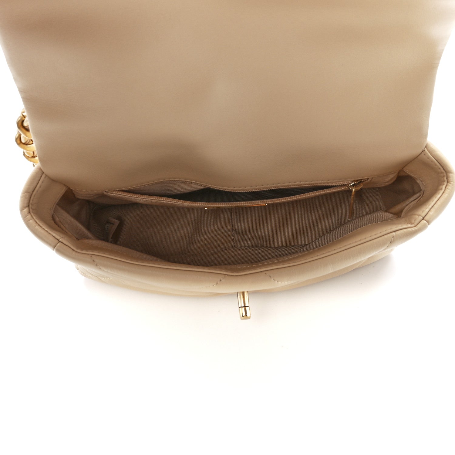 Chanel Lambskin Quilted Medium Chanel 19 Flap Light Beige 4 of 11