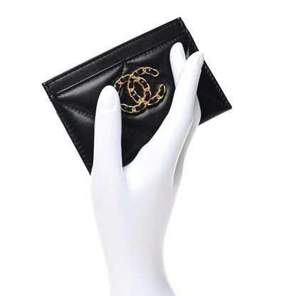 Chanel Lambskin Quilted Chanel 19 Card Holder Black 2 of 12