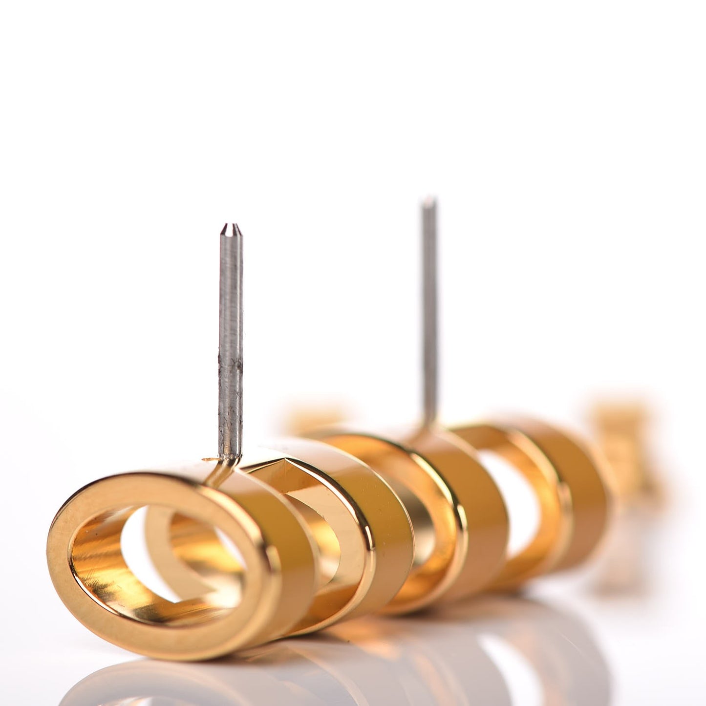 Gold Lacquered Pop H Earrings Jaune Madras