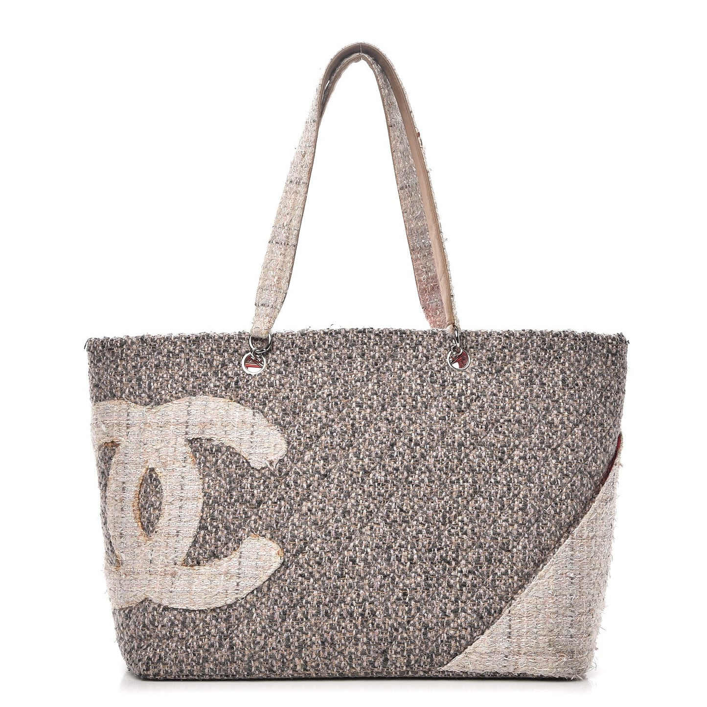 Tweed Quilted Large Cambon Tote Grey