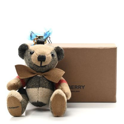 Burberry Cashmere Vintage Check Thomas Bear Bag Charm Camel 4 of 4