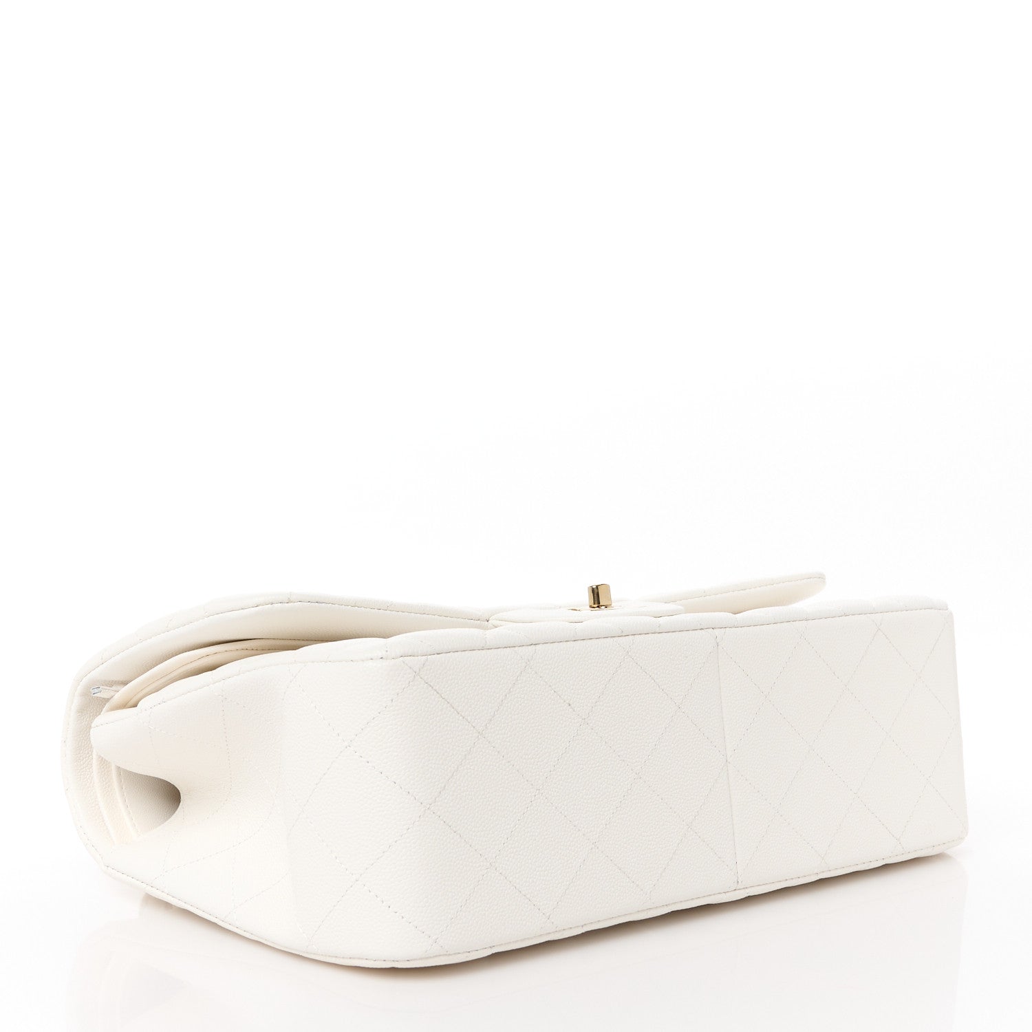 Chanel Caviar Quilted Jumbo Double Flap White 4 of 12