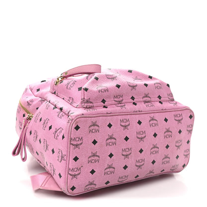 MCM Visetos Medium Sprinkle Stud Stark Backpack Pink 4 of 9