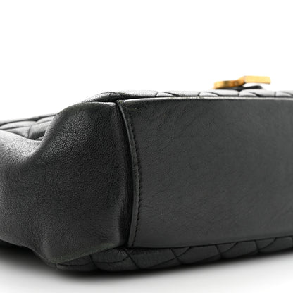Saint Laurent Calfskin Mixed Matelasse Triquilt Large Monogram Satchel Black 9 of 13