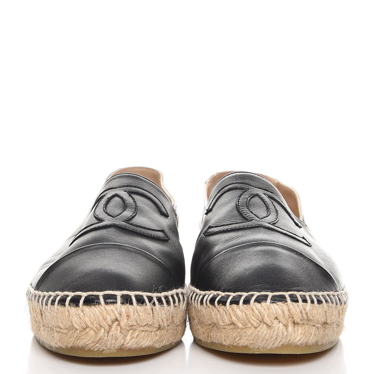 Chanel Lambskin CC Espadrilles 37 Black 3 of 11