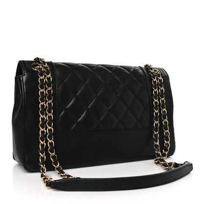Chanel Sheepskin Quilted Vintage Mademoiselle Flap Black 3 of 9