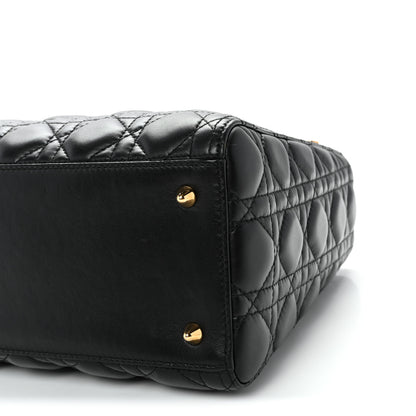 Christian Dior Lambskin Cannage Medium Lady Dior Black 10 of 10