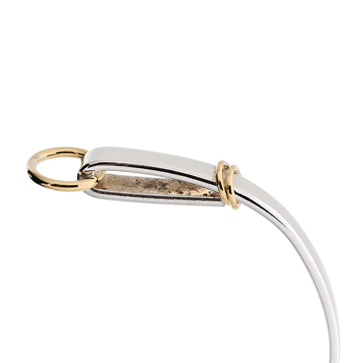 Sterling Silver 18K Yellow Gold Double Loop Bangle Bracelet