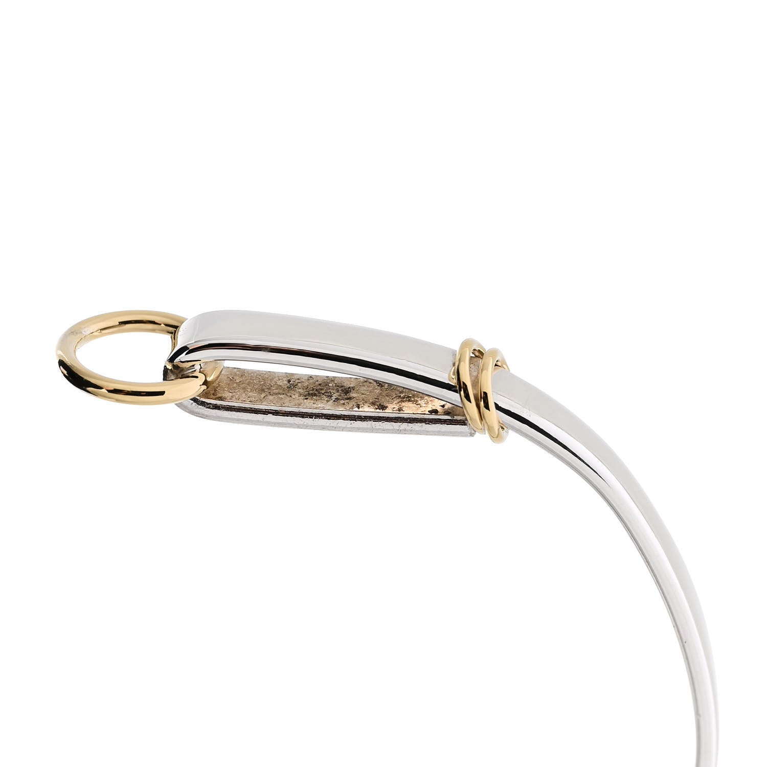 Tiffany Sterling Silver 18K Yellow Gold Double Loop Bangle Bracelet 6 of 6