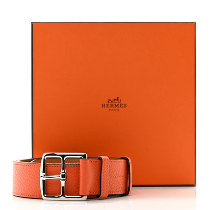 Hermes Taurillon Clemence Etriviere Belt 85 34 Orange 8 of 8