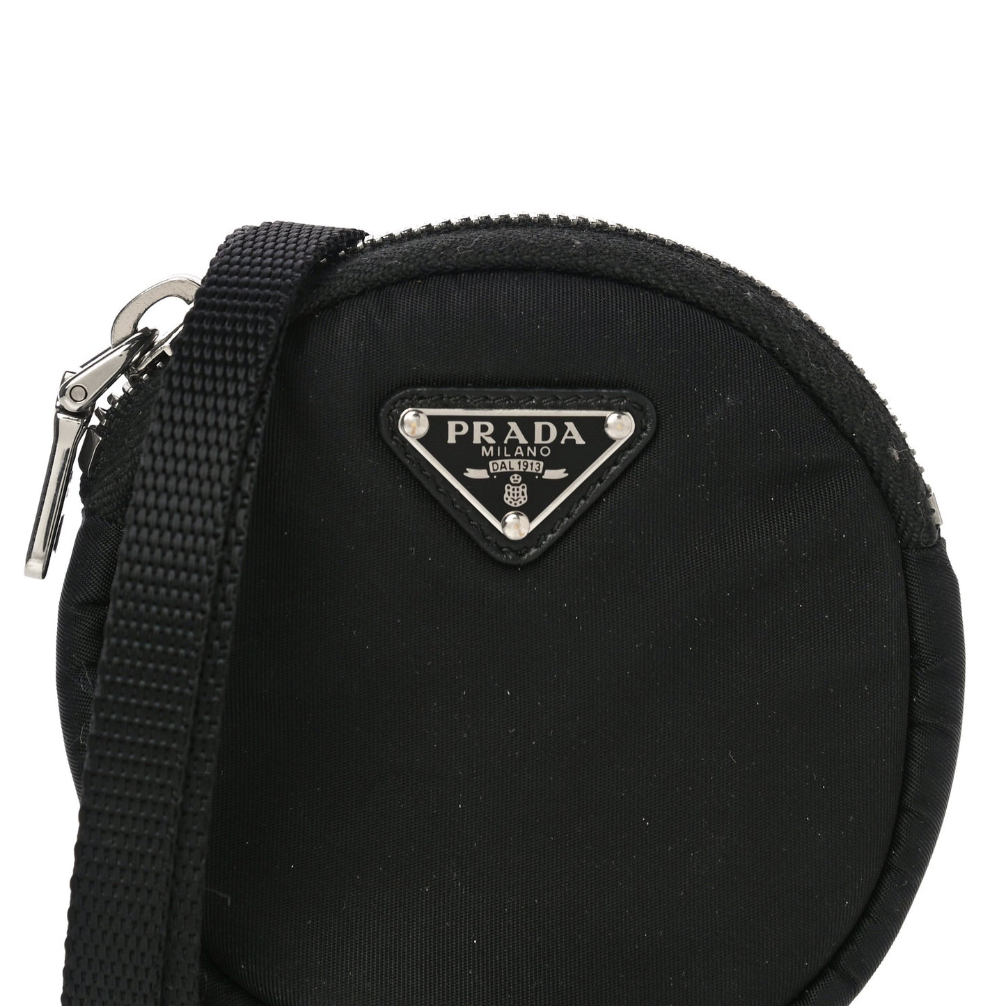 Nylon Mini Round Coin Purse Black