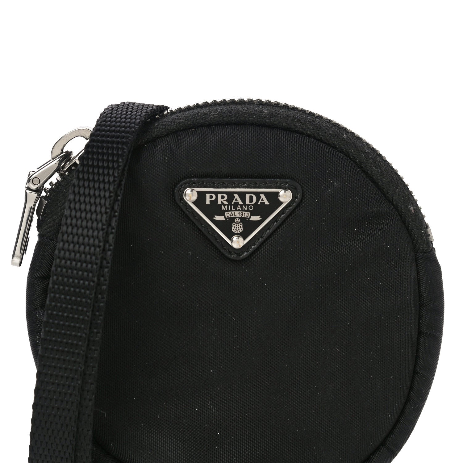 Prada Nylon Mini Round Coin Purse Black 8 of 12