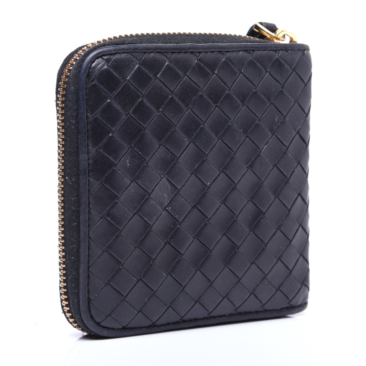 Bottega Veneta Nappa Intrecciato Zip Around Compact Wallet Black 3 of 12