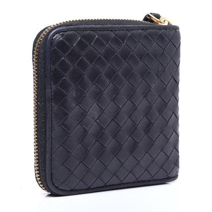 Bottega Veneta Nappa Intrecciato Zip Around Compact Wallet Black 3 of 12