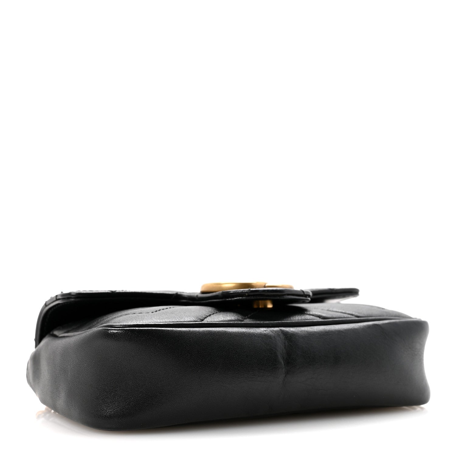 Gucci Calfskin Matelasse Super Mini GG Marmont Shoulder Bag Black 4 of 16