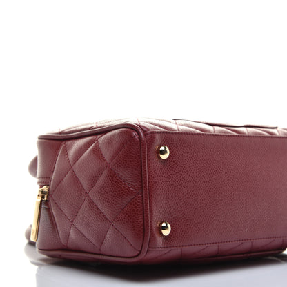 Chanel Caviar Quilted Small Bowler Dark Red 8 of 9