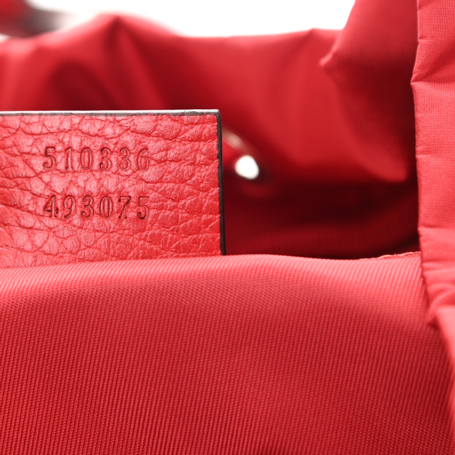 Gucci Nylon Monogram Dollar Calfskin Medium Light Double Buckle Backpack Vibrant Red 7 of 8