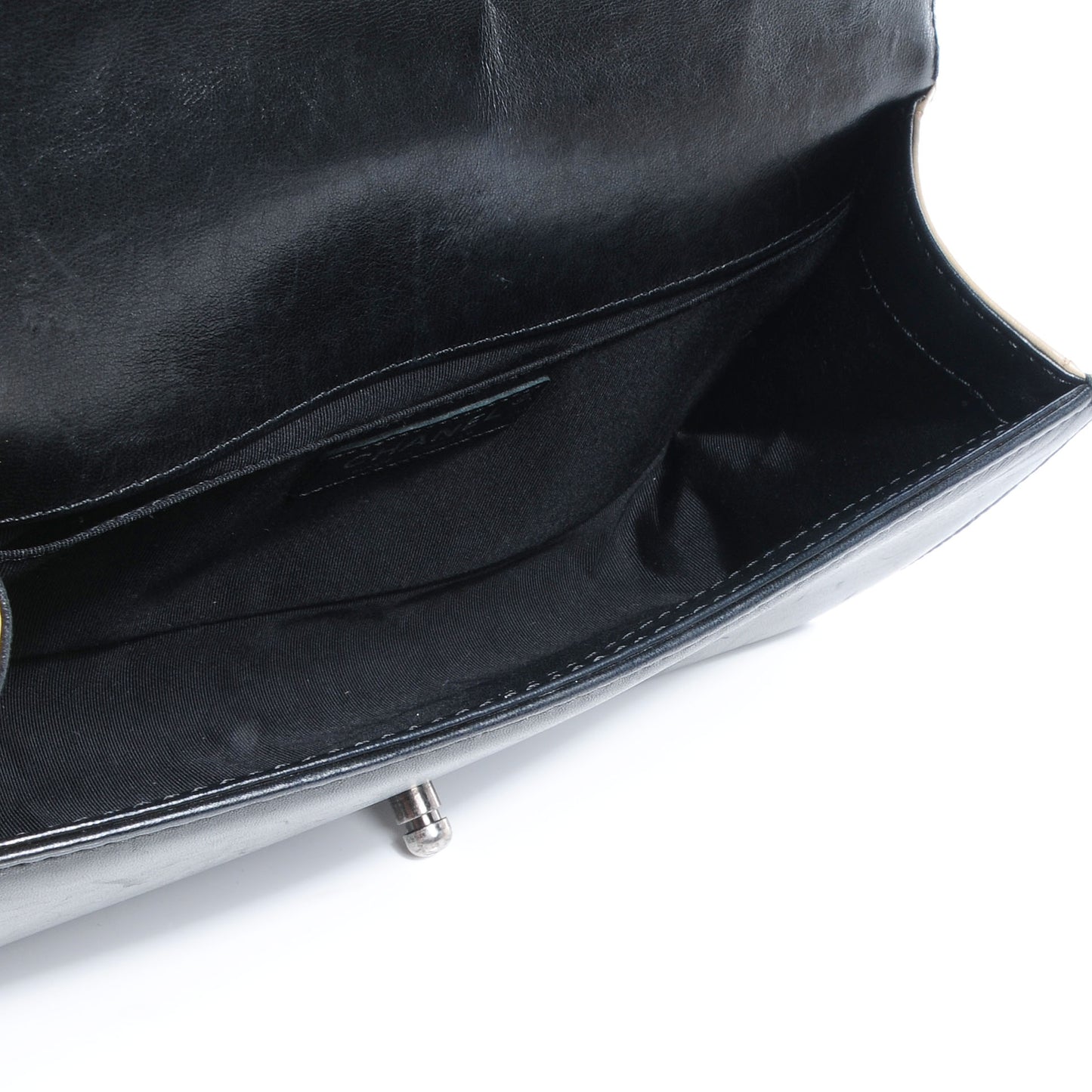 Lambskin Quilted Medium Boy Flap Beige Black