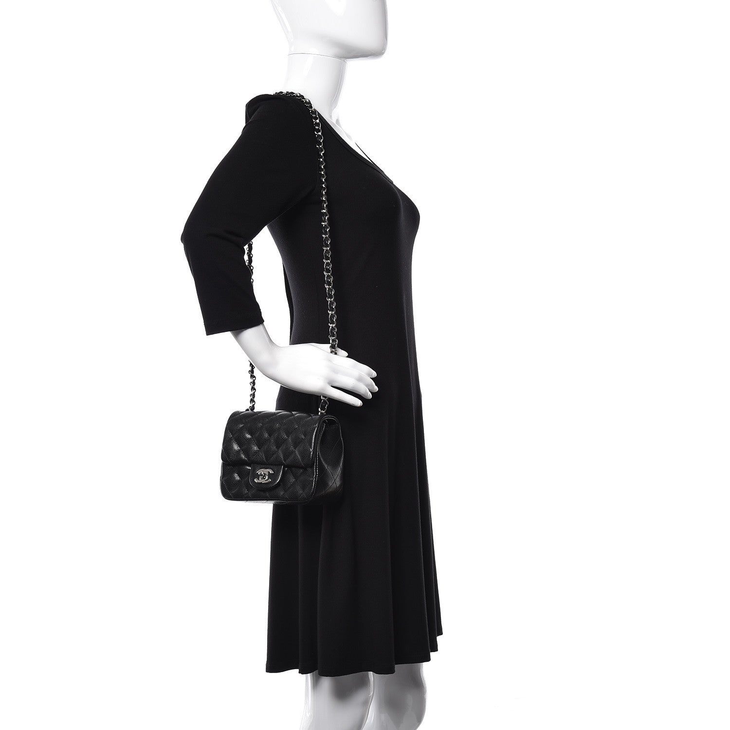 Chanel Caviar Quilted Mini Square Flap Black 3 of 11