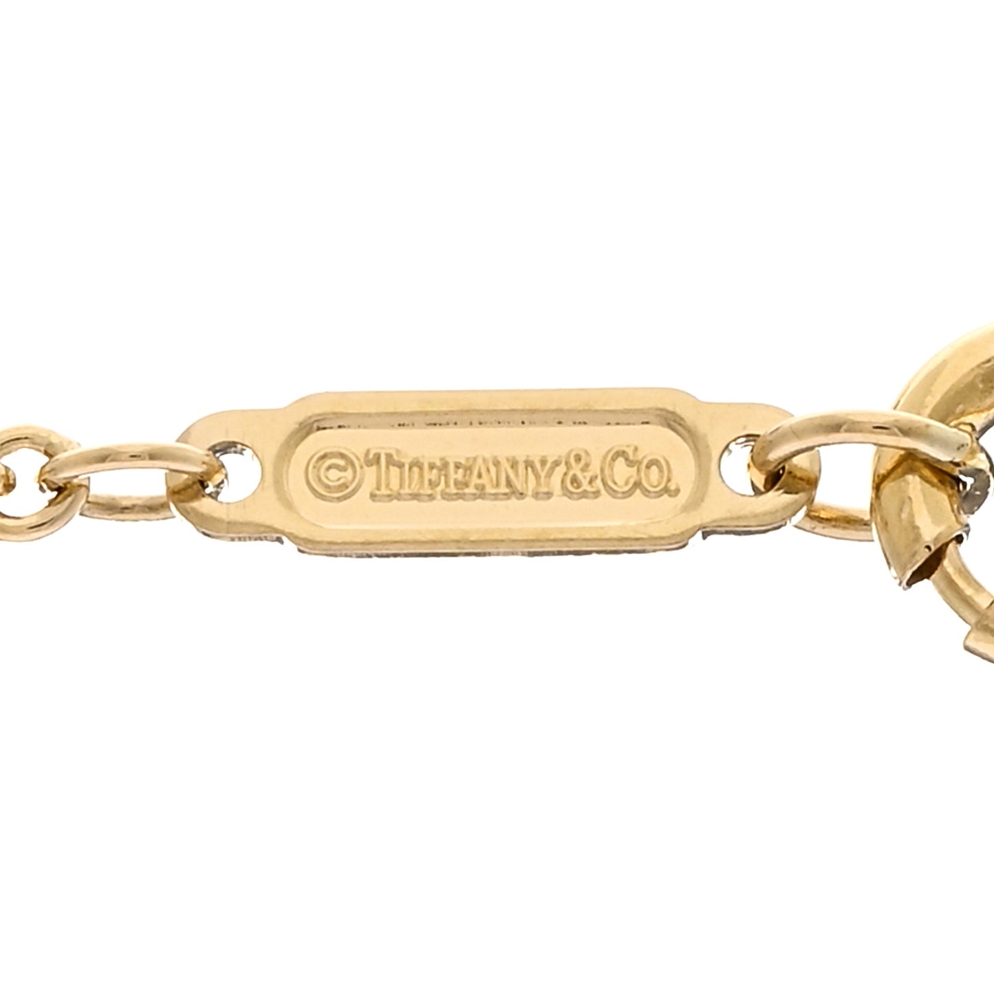 18K Yellow Gold Tag Chain Necklace