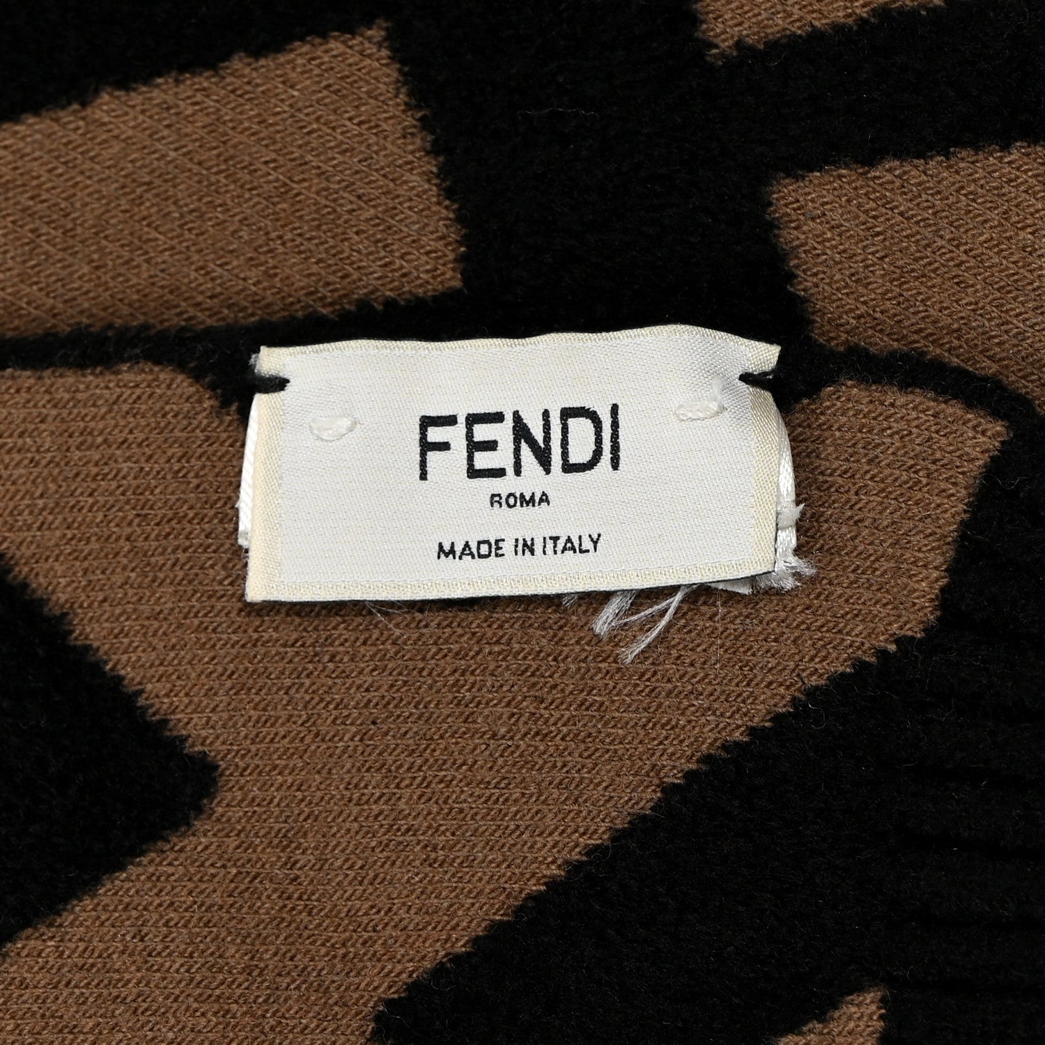 Fendi Wool FF Scarf Brown Black 3 of 3