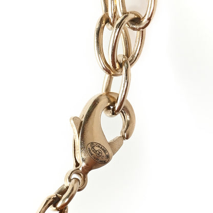 Chanel Crystal Textured CC Necklace Gold 4 of 5