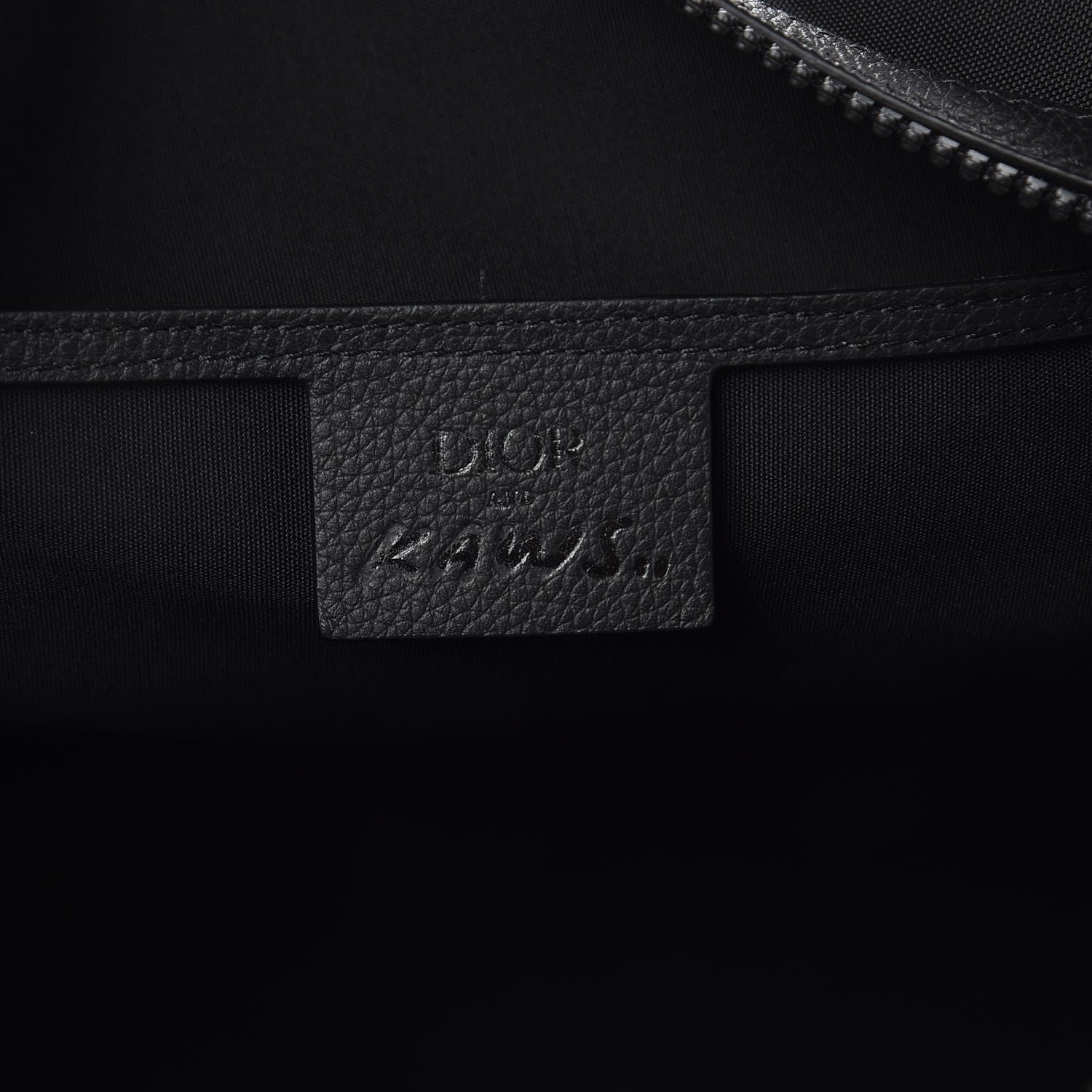 Christian Dior X KAWS Nylon Calfskin Logo Bee Duffle Black 6 of 9