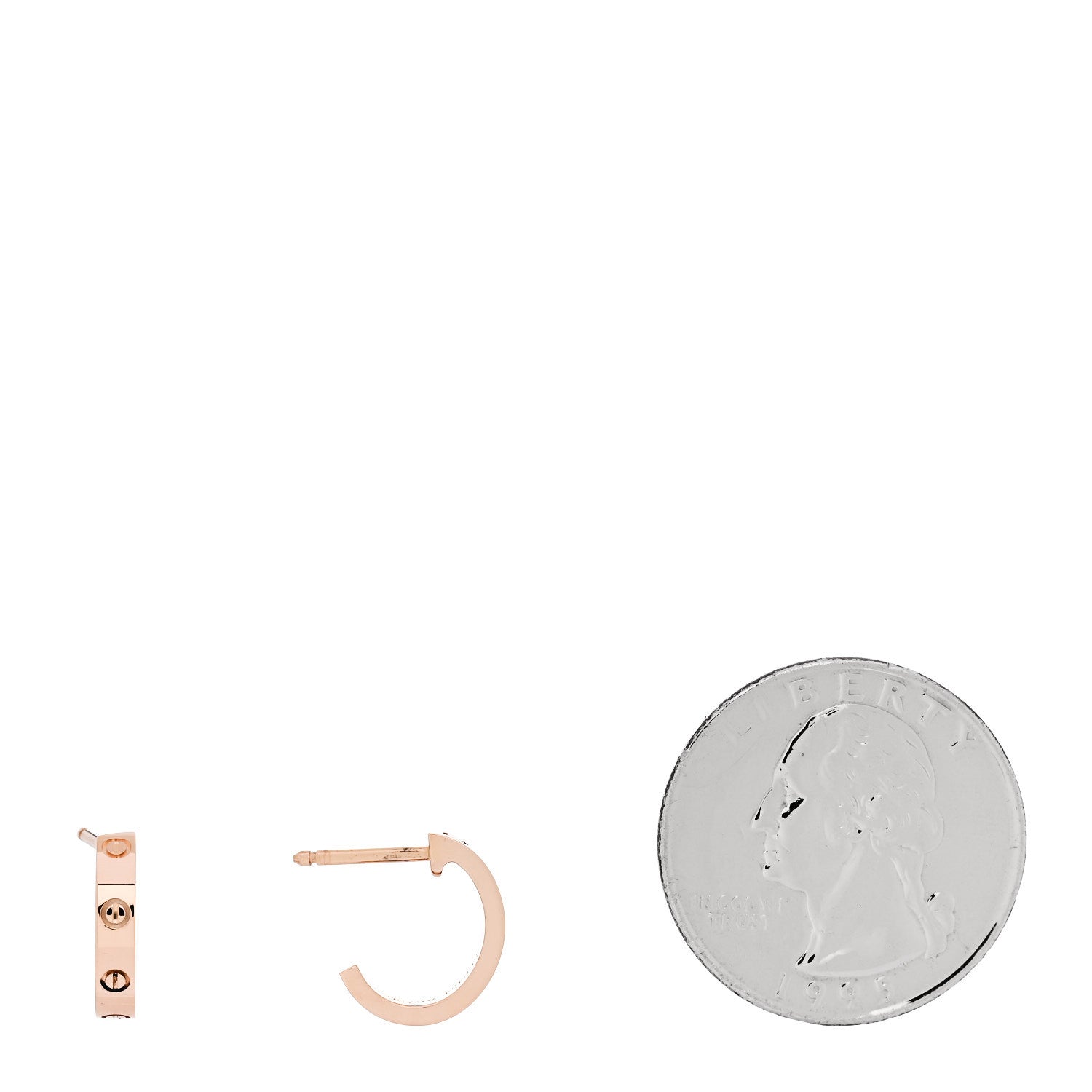 Cartier 18K Pink Gold Small LOVE Hoop Earrings 2 of 5