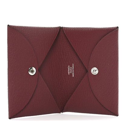 Hermes Chevre Mysore Calvi Card Case Rouge H 5 of 8
