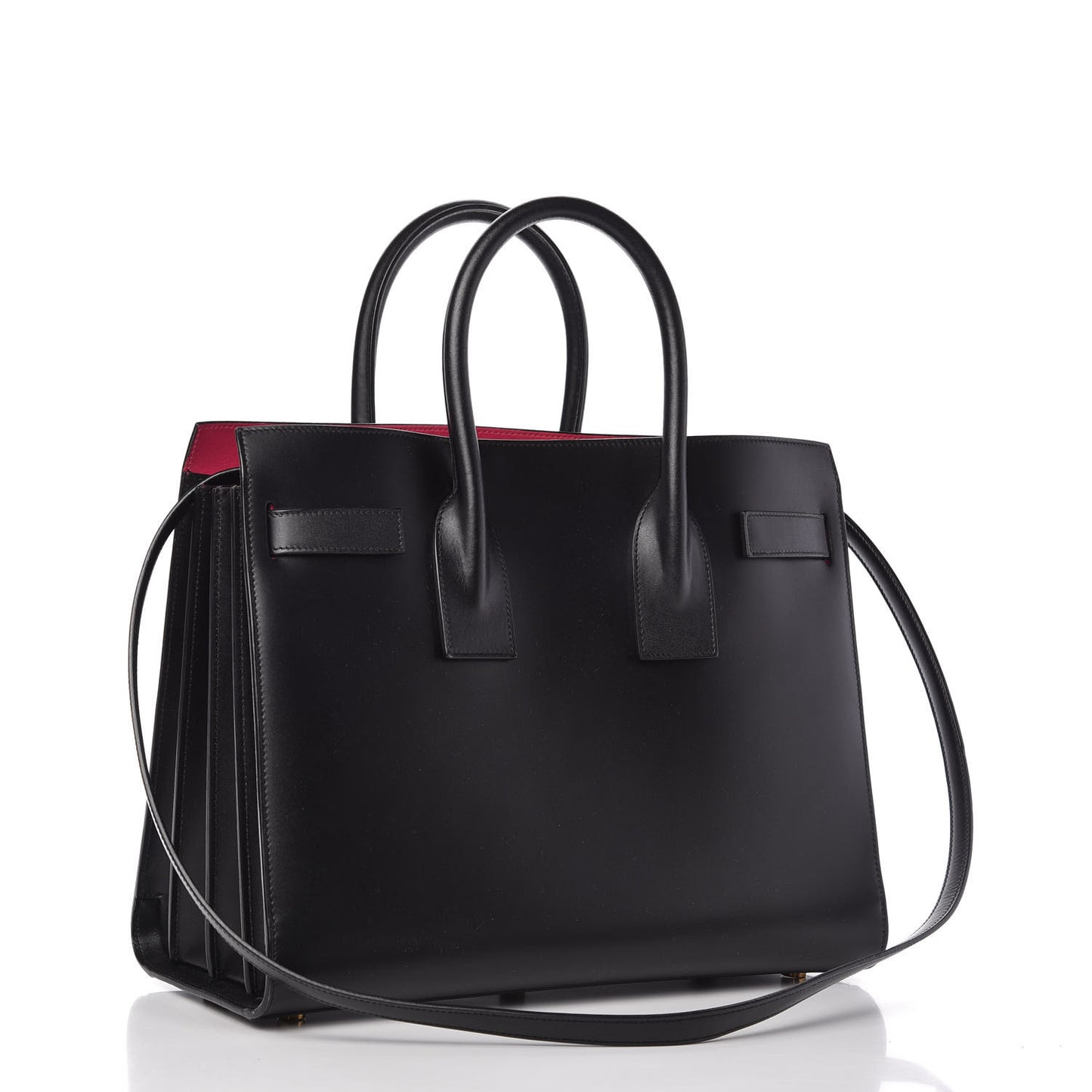Calfskin Small Sac De Jour Black Fuchsia