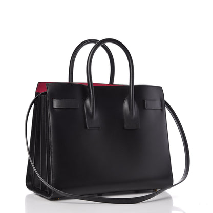 Saint Laurent Calfskin Small Sac De Jour Black Fuchsia 3 of 9
